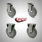Service Caster 6 Inch SS Gray Polyurethane Top Plate Caster Set with 2 Brake 2 Rigid SCC SCC-SS20S614-PPUB-TLB-2-R614-2 - alternate 7